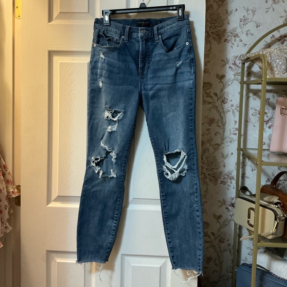 Lucky Brand Blue Ripped Skinny Jeans